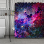 Colorful Nebula Galaxy Space Print Polyester Shower Curtain