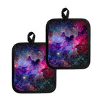 Colorful Nebula Galaxy Space Print Pot Holders