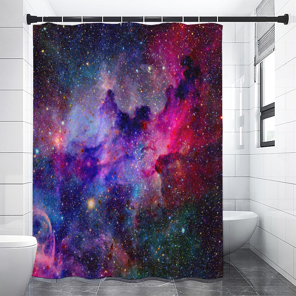 Colorful Nebula Galaxy Space Print Premium Shower Curtain