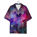 Colorful Nebula Galaxy Space Print Rayon Hawaiian Shirt