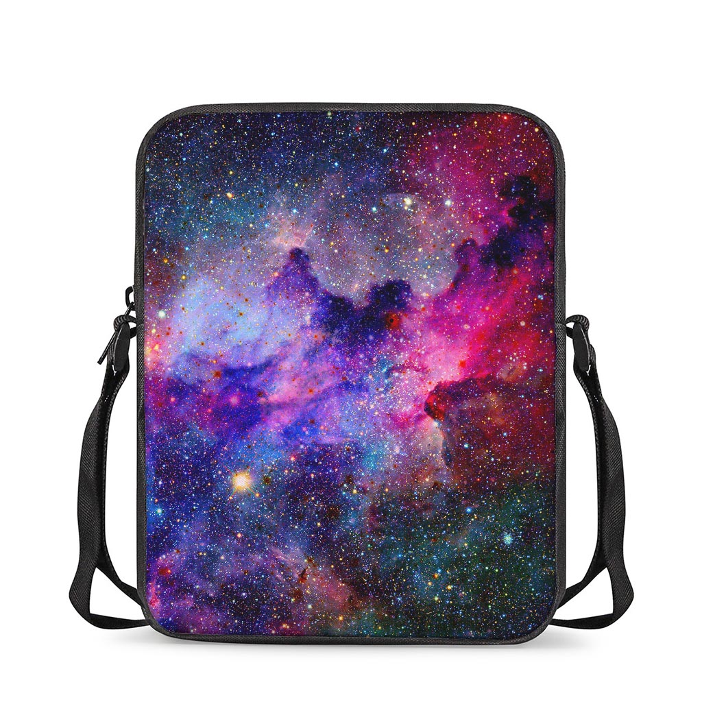 Colorful Nebula Galaxy Space Print Rectangular Crossbody Bag