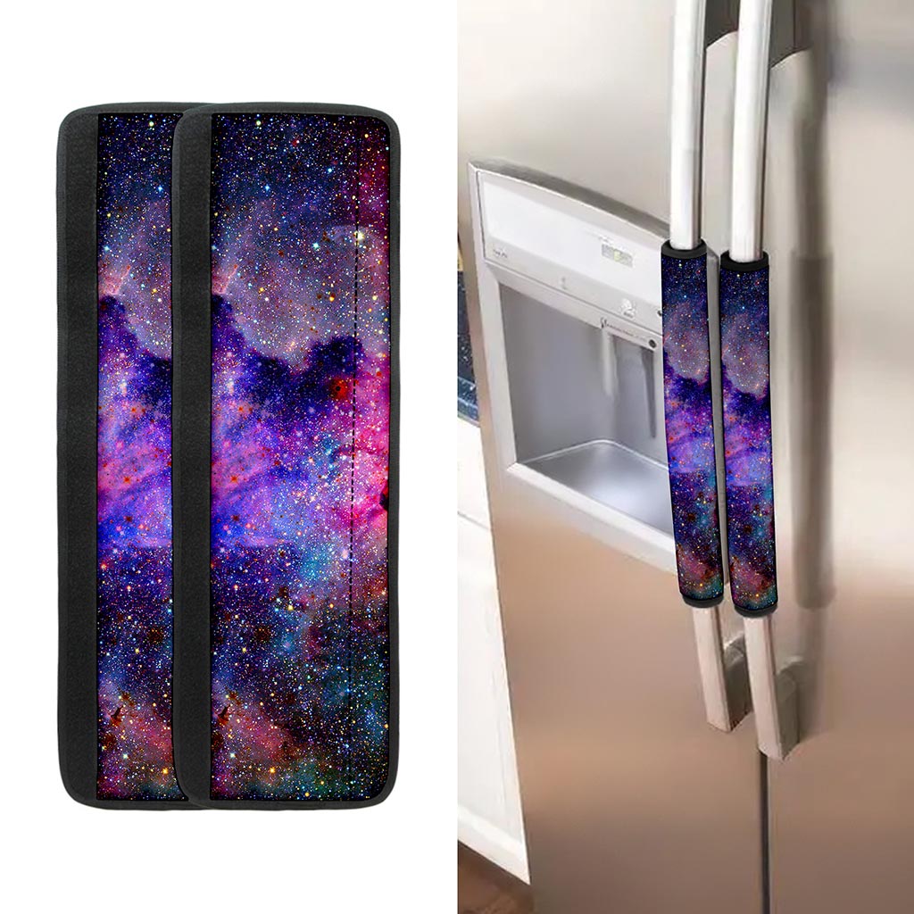 Colorful Nebula Galaxy Space Print Refrigerator Handle Covers