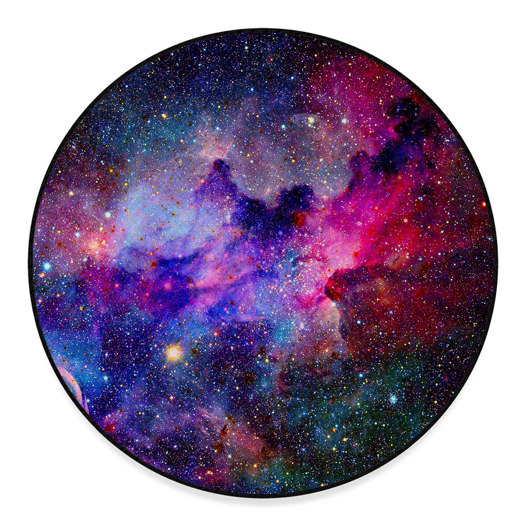 Colorful Nebula Galaxy Space Print Round Floor Mat