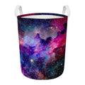 Colorful Nebula Galaxy Space Print Round Laundry Basket
