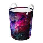 Colorful Nebula Galaxy Space Print Round Laundry Basket