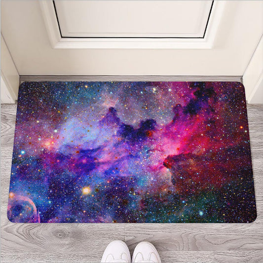 Colorful Nebula Galaxy Space Print Rubber Doormat