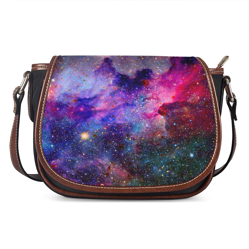 Colorful Nebula Galaxy Space Print Saddle Bag