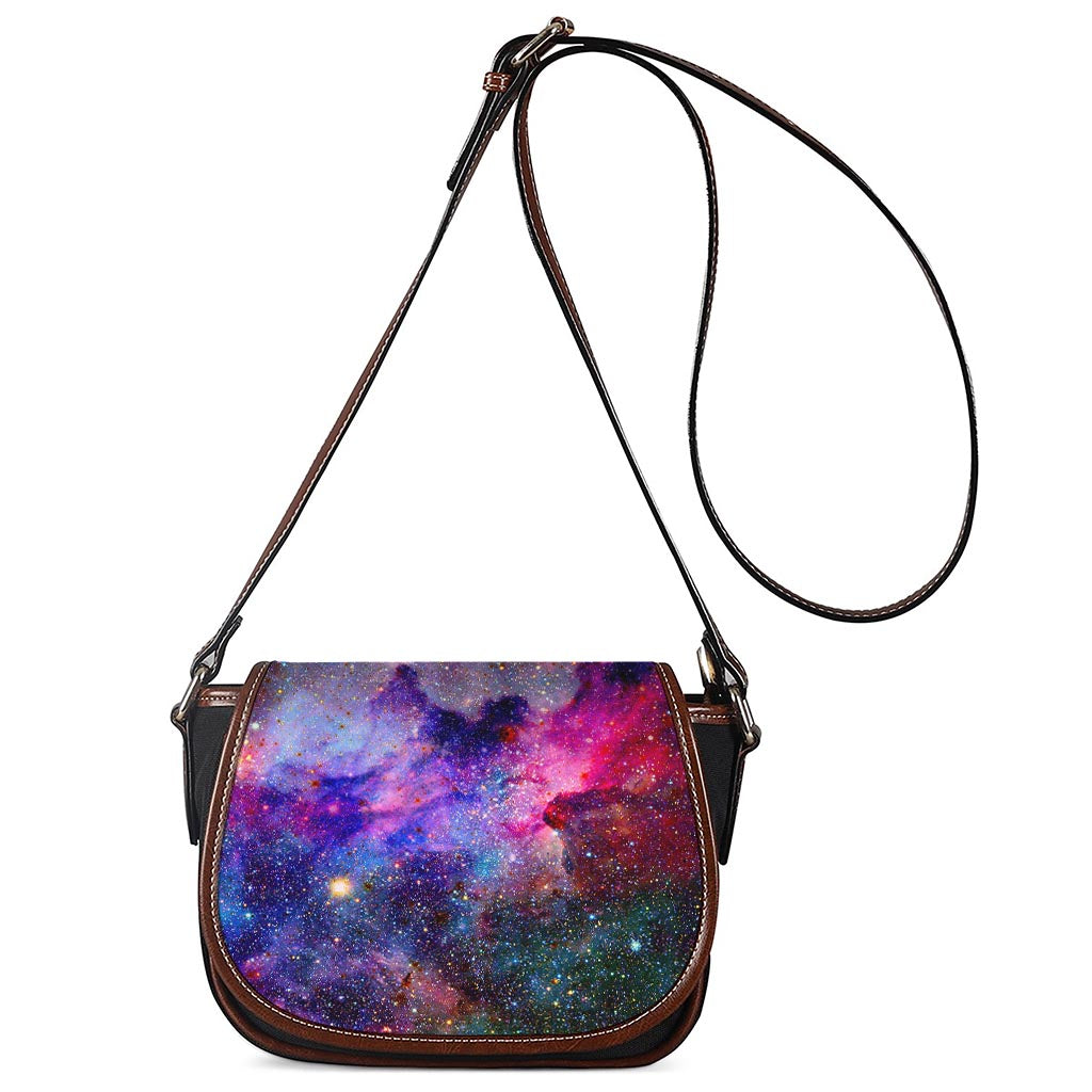 Colorful Nebula Galaxy Space Print Saddle Bag