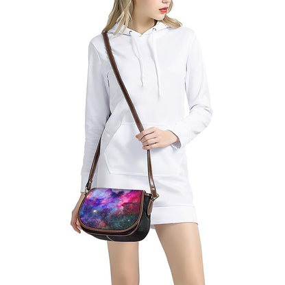Colorful Nebula Galaxy Space Print Saddle Bag
