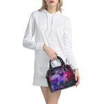 Colorful Nebula Galaxy Space Print Shoulder Handbag