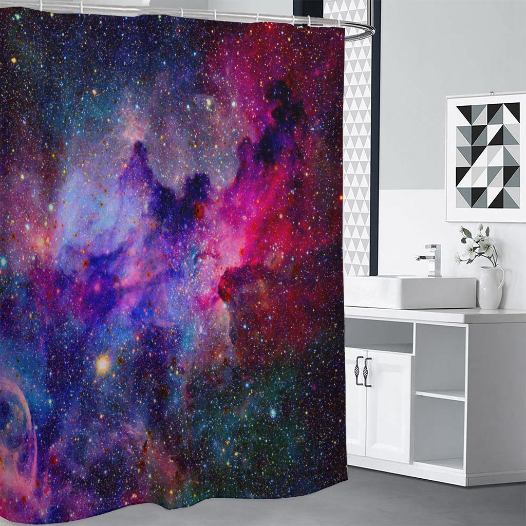 Colorful Nebula Galaxy Space Print Shower Curtain