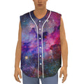 Colorful Nebula Galaxy Space Print Sleeveless Baseball Jersey