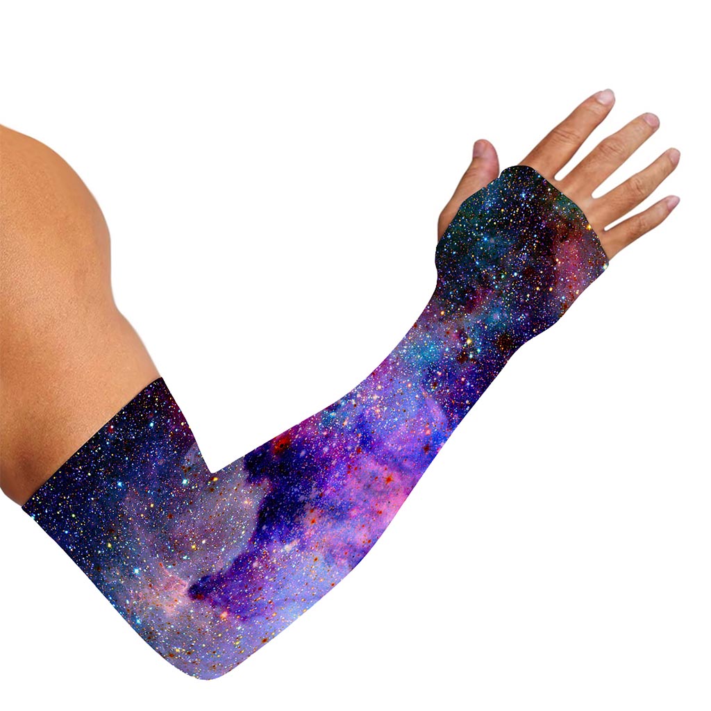 Colorful Nebula Galaxy Space Print Sun Protection Arm Sleeves