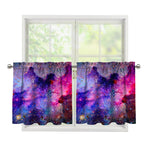 Colorful Nebula Galaxy Space Print Tier Curtains