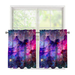 Colorful Nebula Galaxy Space Print Tier Curtains