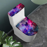 Colorful Nebula Galaxy Space Print Toilet Lid And Tank Cover Set