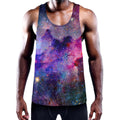 Colorful Nebula Galaxy Space Print Men's Workout Tank Top