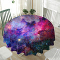 Colorful Nebula Galaxy Space Print Waterproof Round Tablecloth