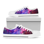 Colorful Nebula Galaxy Space Print White Low Top Sneakers