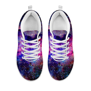 Colorful Nebula Galaxy Space Print White Running Shoes