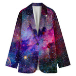 Colorful Nebula Galaxy Space Print Women's Cotton Blazer