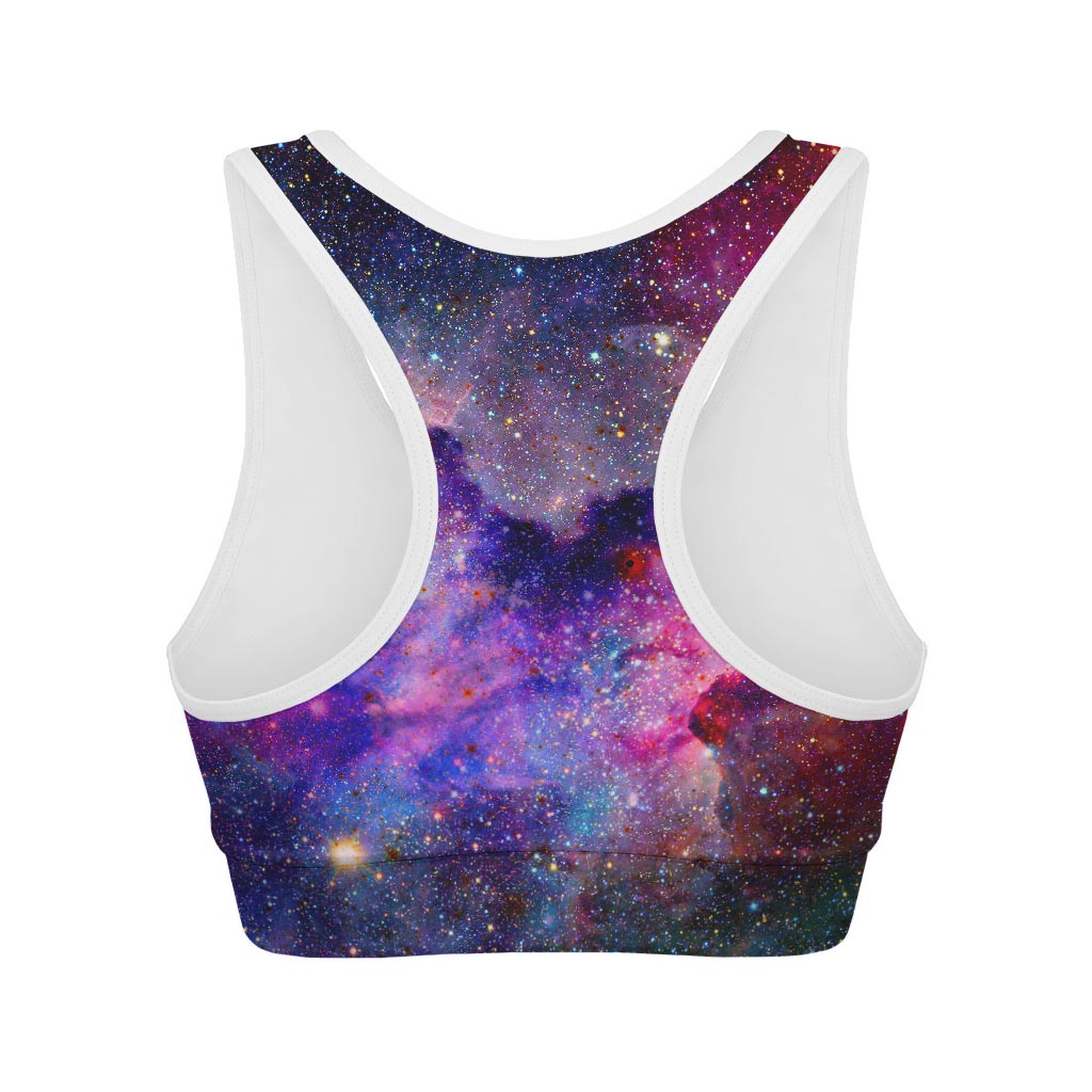 Colorful Nebula Galaxy Space Print Women's Sports Bra
