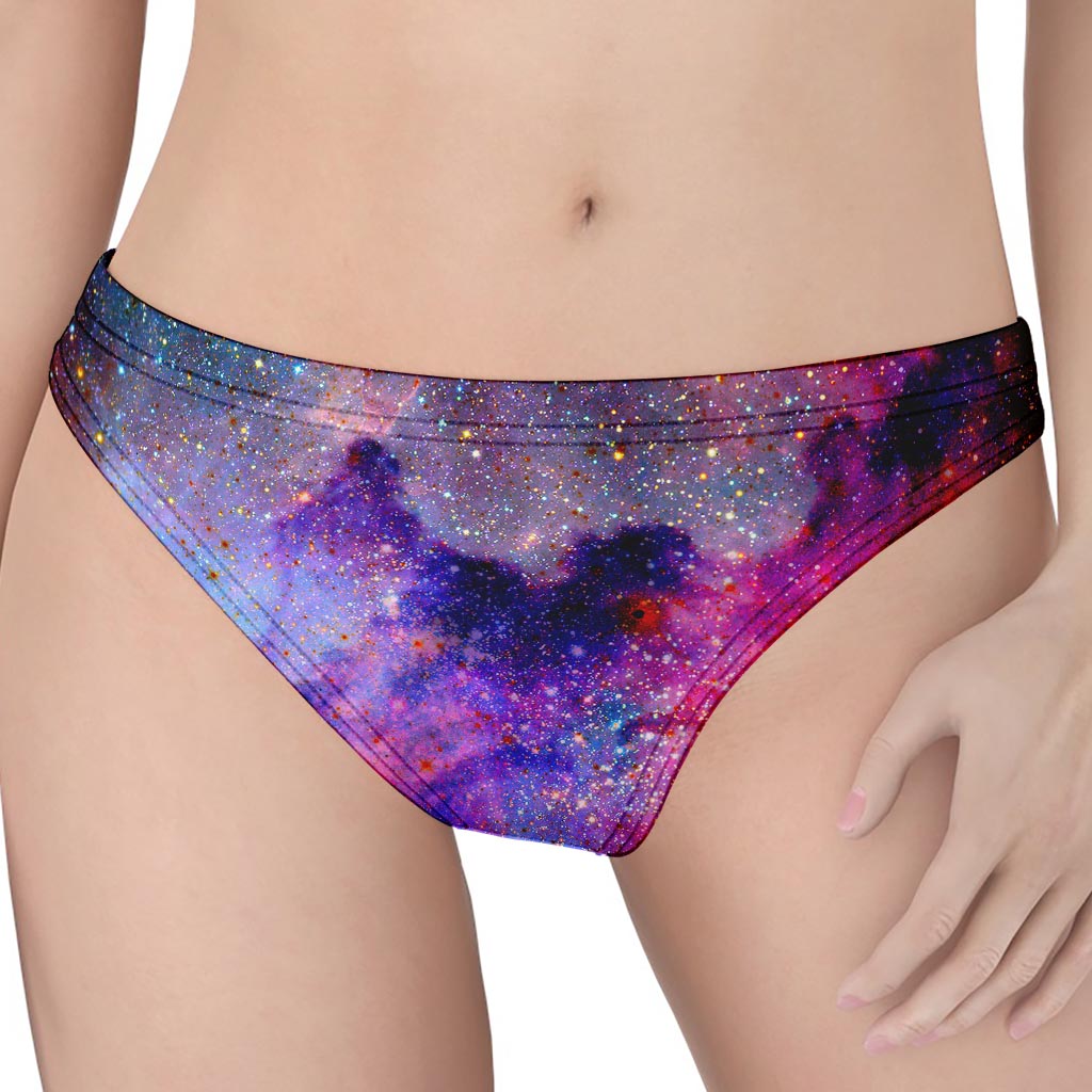 Colorful Nebula Galaxy Space Print Women's Thong