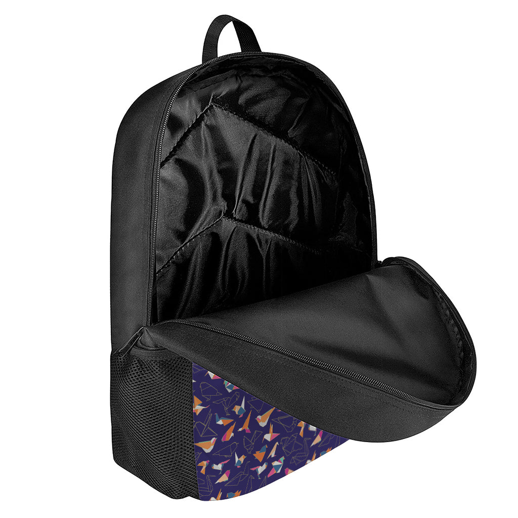 Colorful Origami Bird Pattern Print 17 Inch Backpack