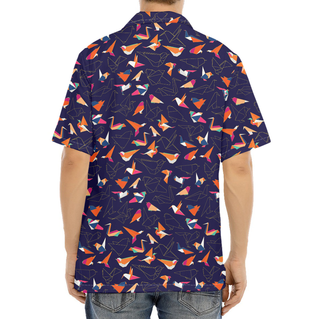 Colorful Origami Bird Pattern Print Aloha Shirt