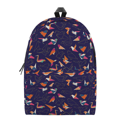 Colorful Origami Bird Pattern Print Backpack