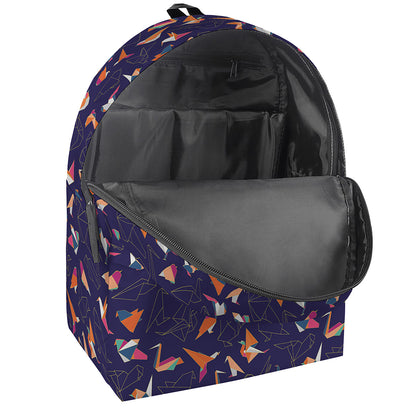 Colorful Origami Bird Pattern Print Backpack