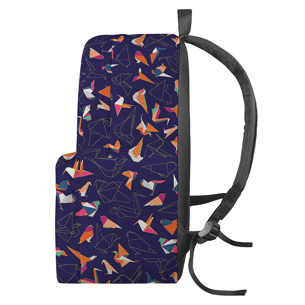 Colorful Origami Bird Pattern Print Backpack