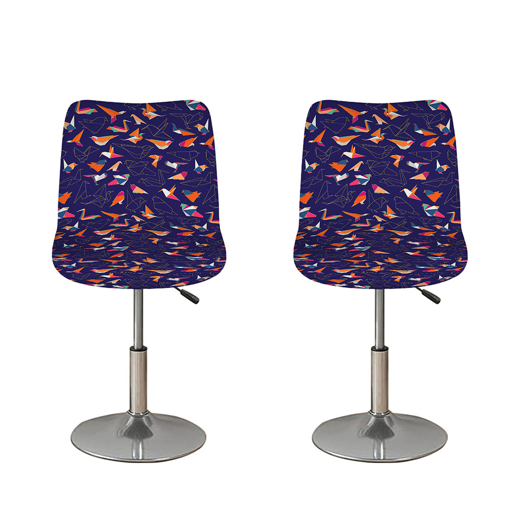 Colorful Origami Bird Pattern Print Bar Stool Covers