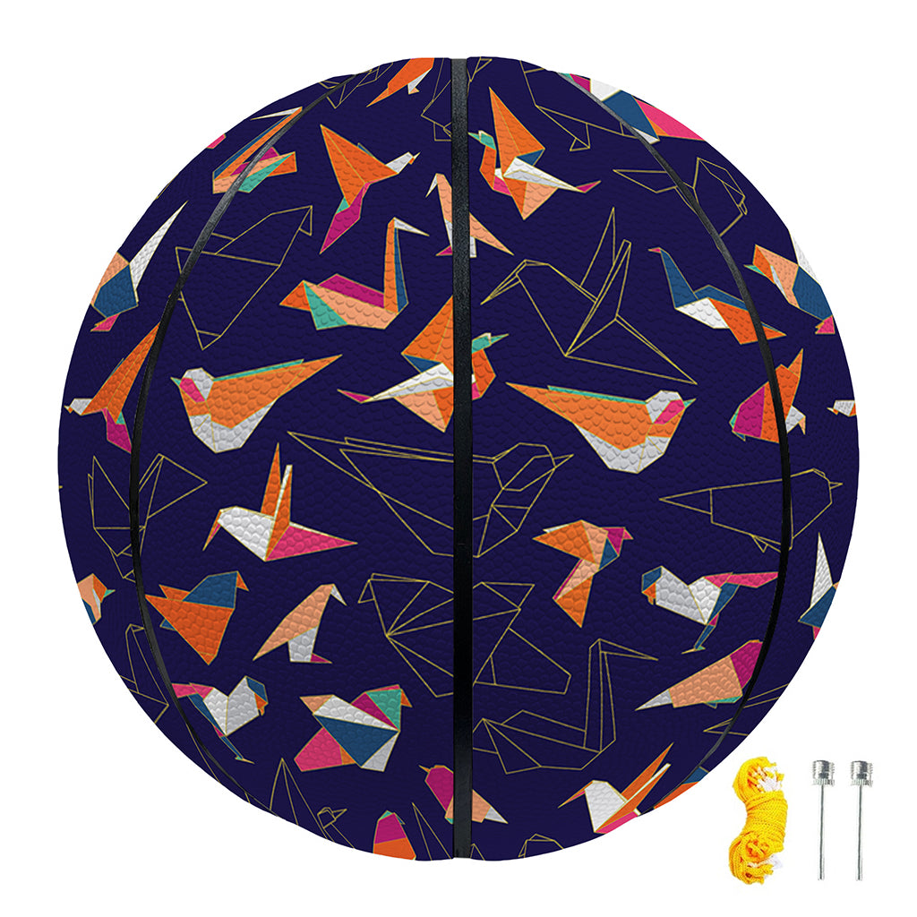 Colorful Origami Bird Pattern Print Basketball