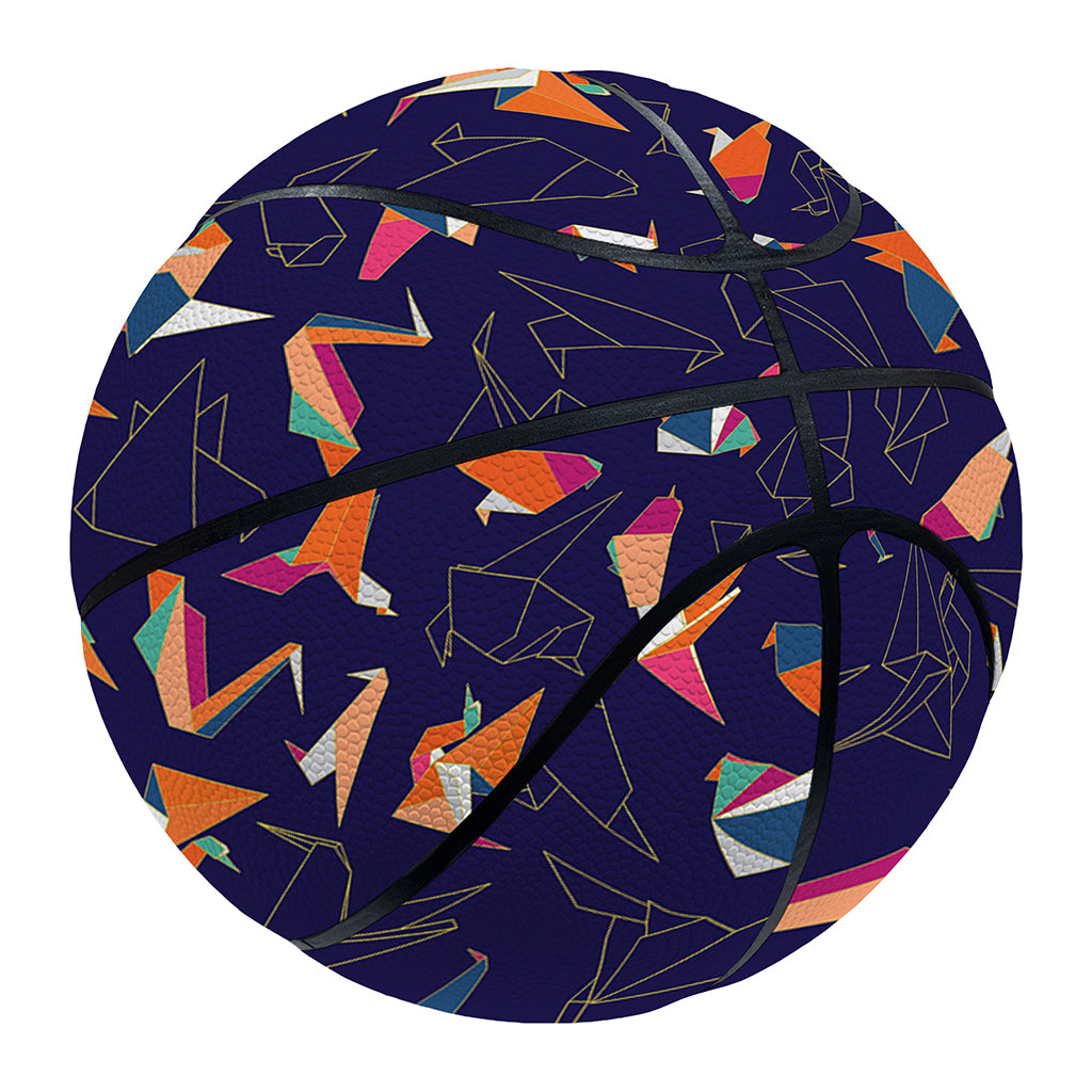 Colorful Origami Bird Pattern Print Basketball