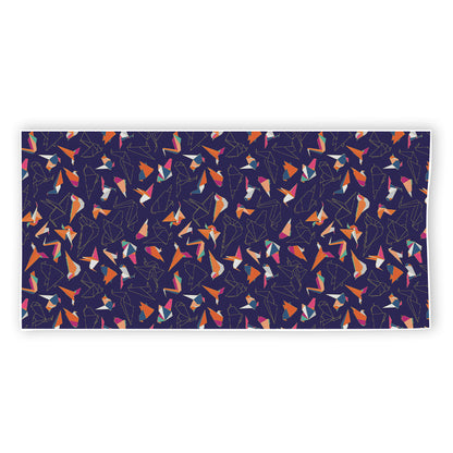 Colorful Origami Bird Pattern Print Beach Towel