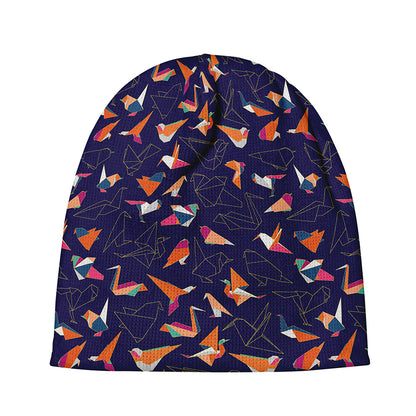 Colorful Origami Bird Pattern Print Beanie