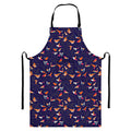 Colorful Origami Bird Pattern Print Bib Apron With Pocket