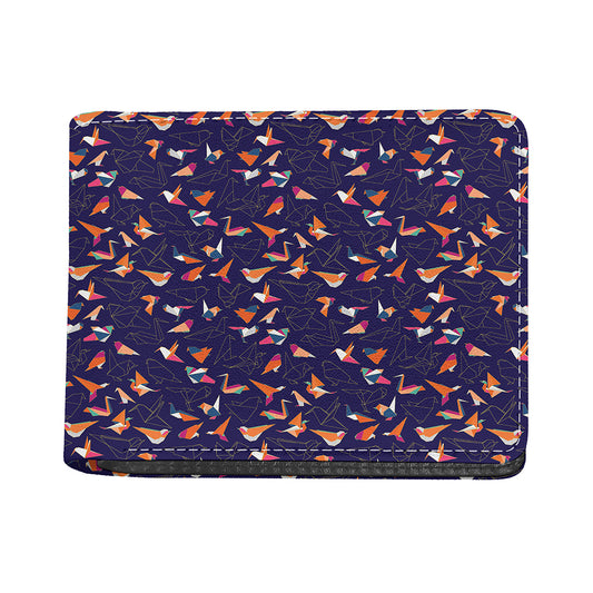 Colorful Origami Bird Pattern Print Bifold Wallet