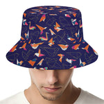 Colorful Origami Bird Pattern Print Bucket Hat