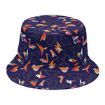 Colorful Origami Bird Pattern Print Bucket Hat