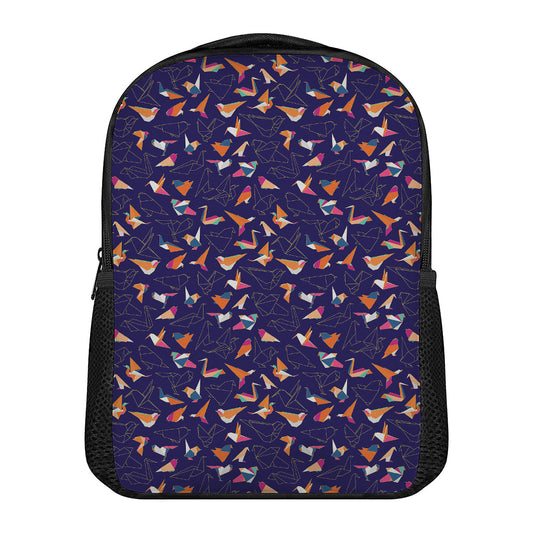 Colorful Origami Bird Pattern Print Casual Backpack