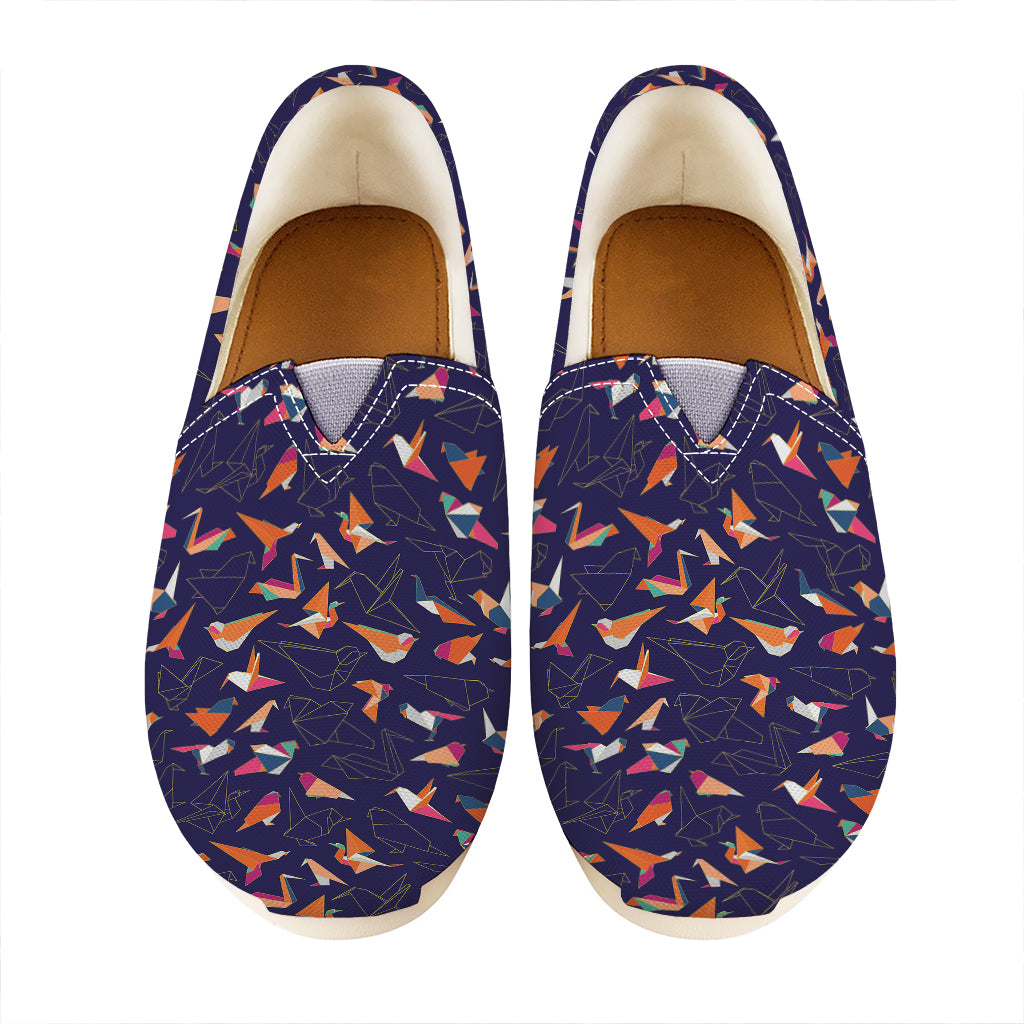 Colorful Origami Bird Pattern Print Casual Shoes