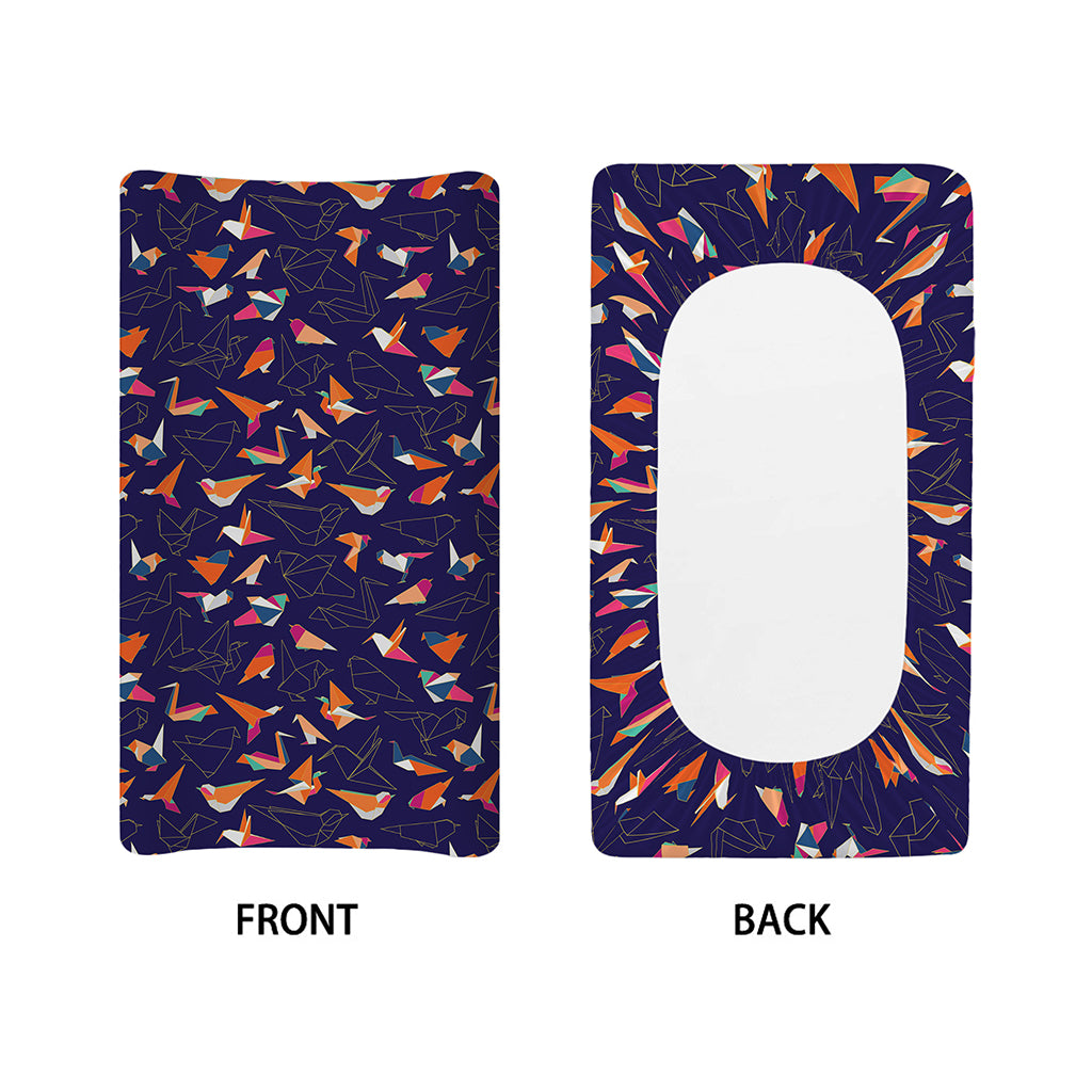 Colorful Origami Bird Pattern Print Changing Pad Cover