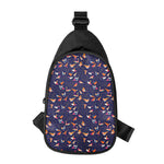 Colorful Origami Bird Pattern Print Chest Bag