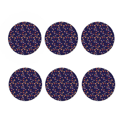 Colorful Origami Bird Pattern Print Coaster Set