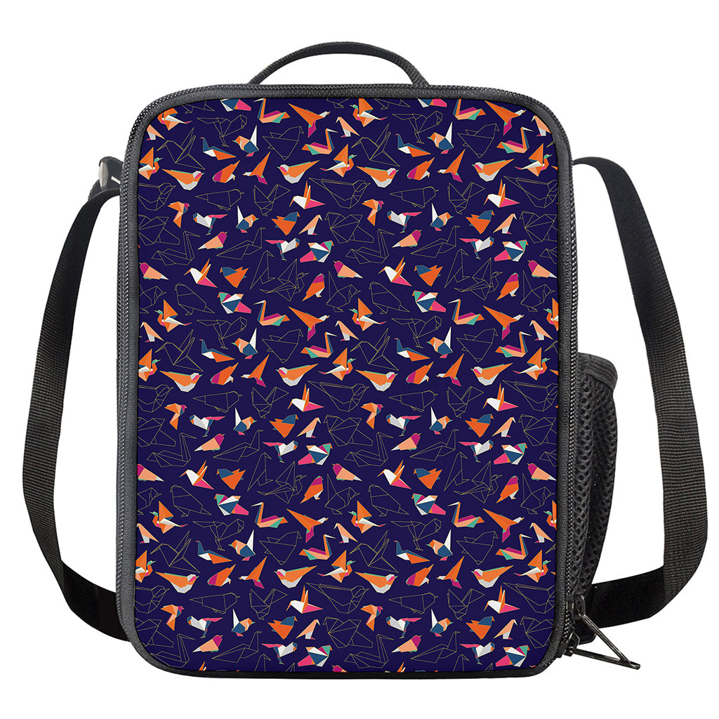 Colorful Origami Bird Pattern Print Crossbody Lunch Bag