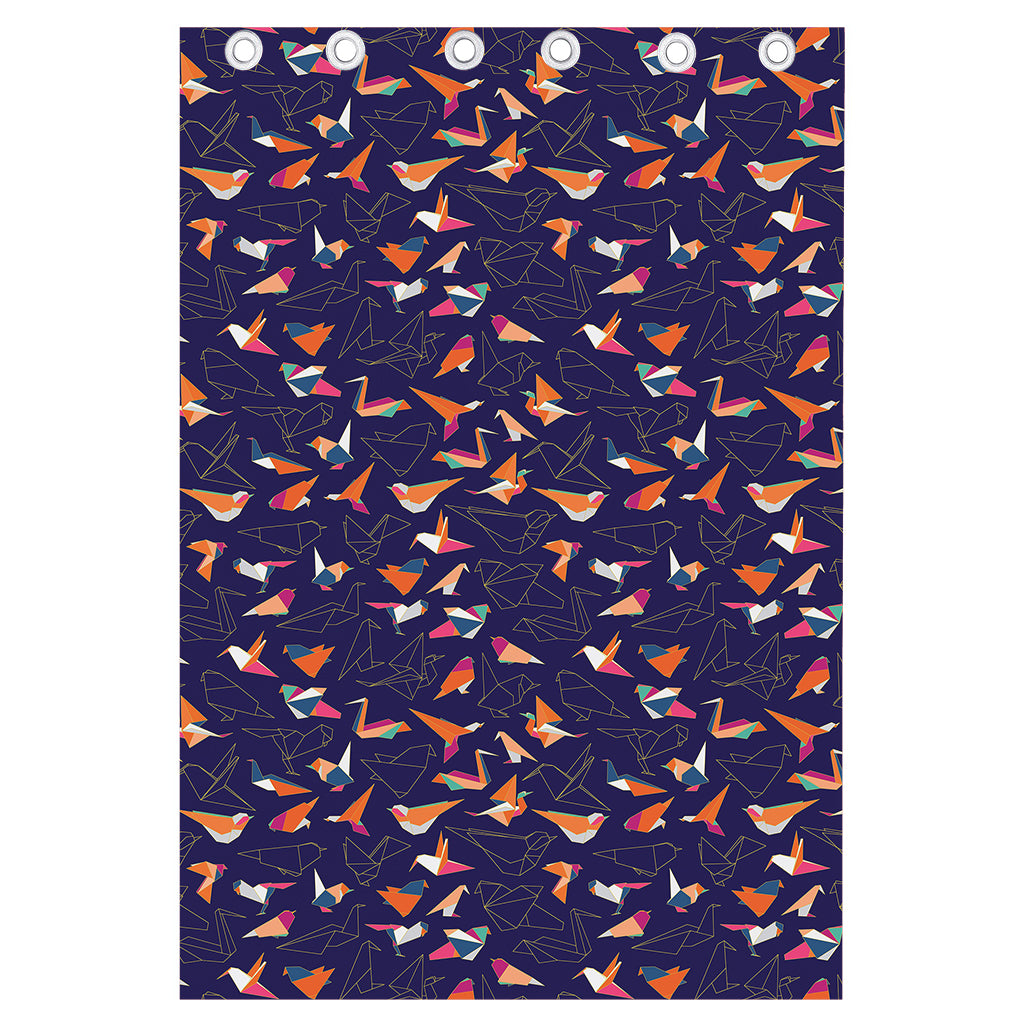 Colorful Origami Bird Pattern Print Curtain