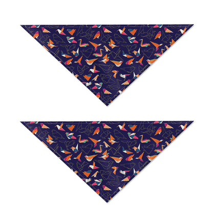 Colorful Origami Bird Pattern Print Dog Bandana