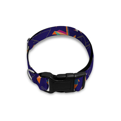 Colorful Origami Bird Pattern Print Dog Collar